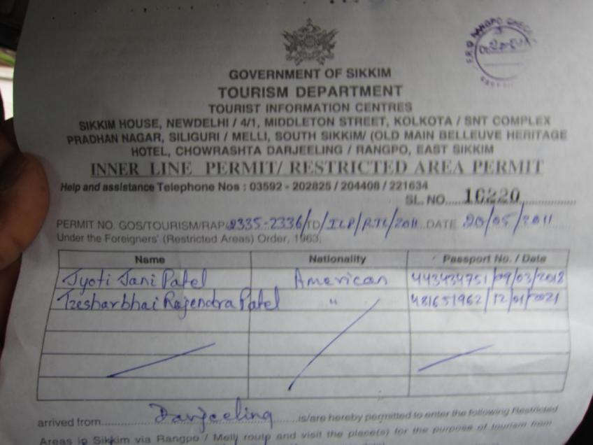sikkim travel permit